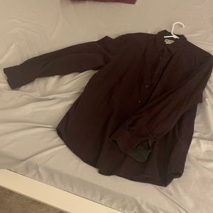 Men’s dark purple, button-down, dress shirt